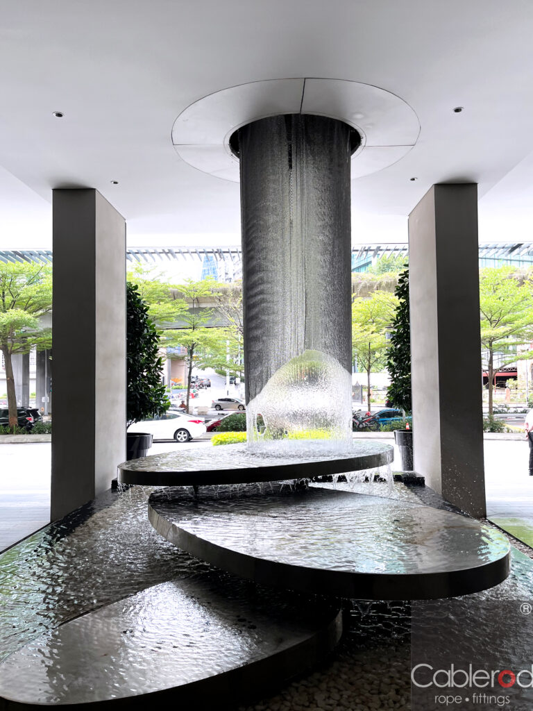 water feature metal drapery